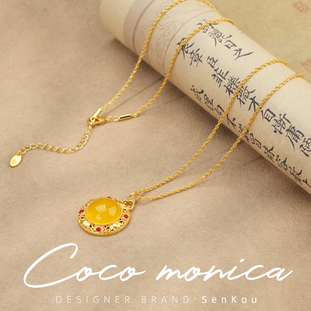 【小霞珠宝】玛瑙单颗项链耳钉戒指女款气质轻奢时尚百搭AD682