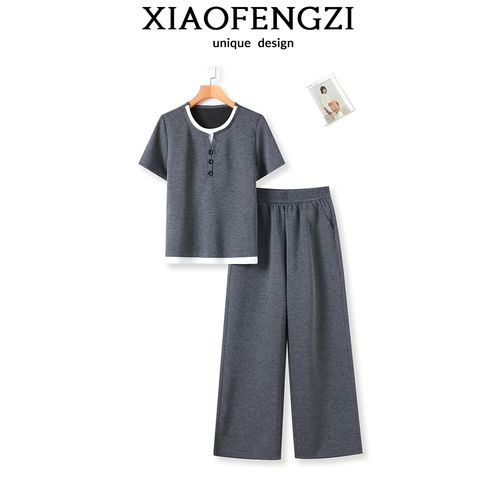 夏季新款高奢专柜空气层设计师高定特制版休闲时尚两件套