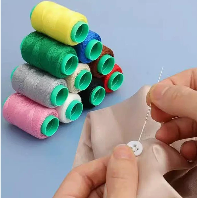 【3黑+3白+4彩色】共十卷光滑无毛糙缝纫线手工线缝袜子含穿针器