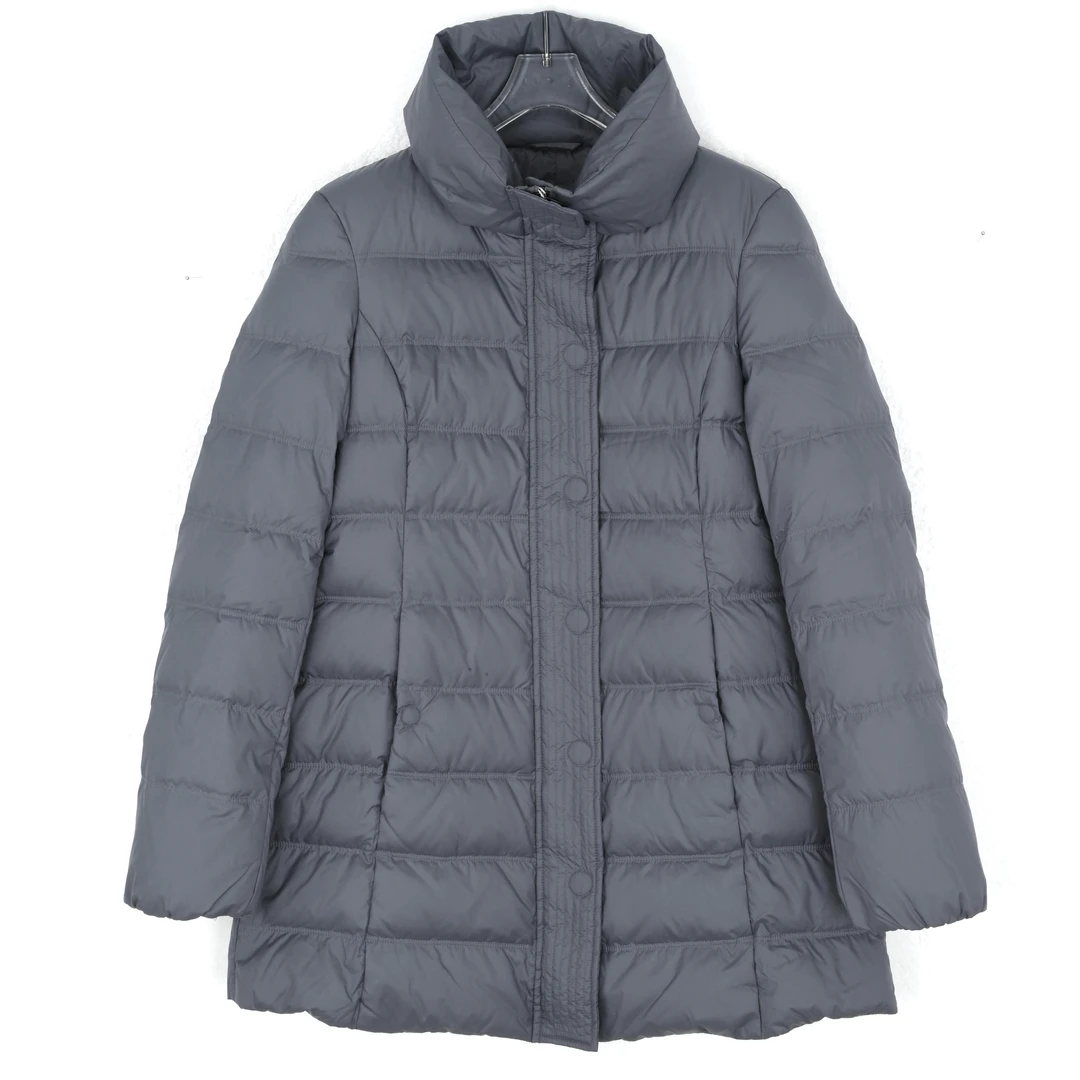 ARMANI COLLEZIONI阿玛尼 女士中长款灰色鹅绒羽绒服MMB78WMM731