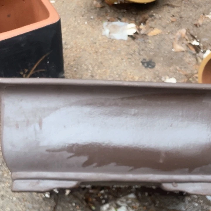 紫砂40素面马槽花盆花盆