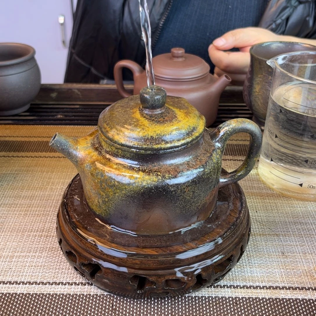 紫砂茶壶底槽清柴烧260cc