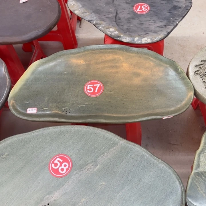 喜****）57号绿端砚石茶盘尺寸72-39-4.5