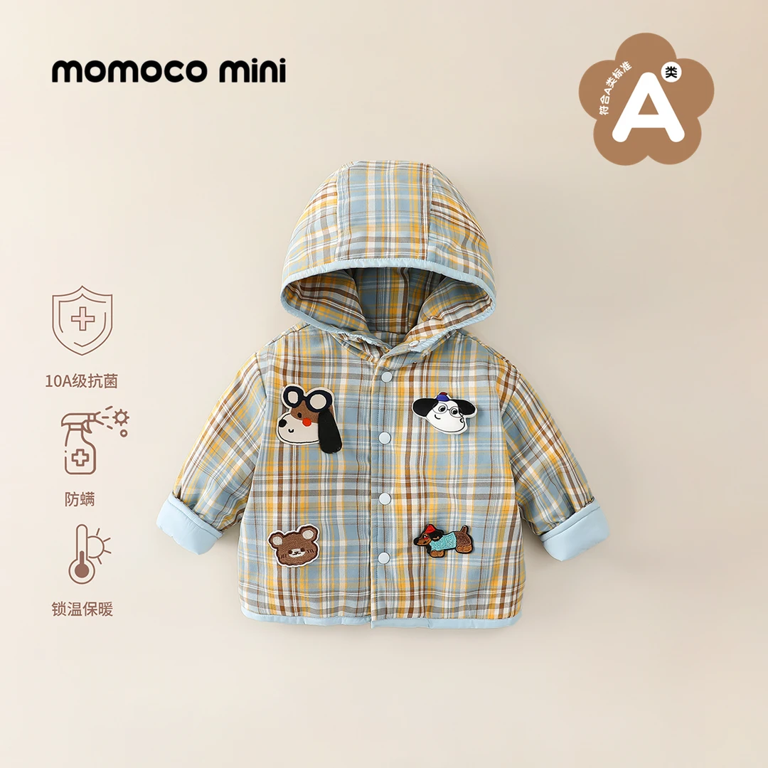 MOMOCOmini冬季婴童彩色格子夹棉保暖棉衬衫男宝87410101011