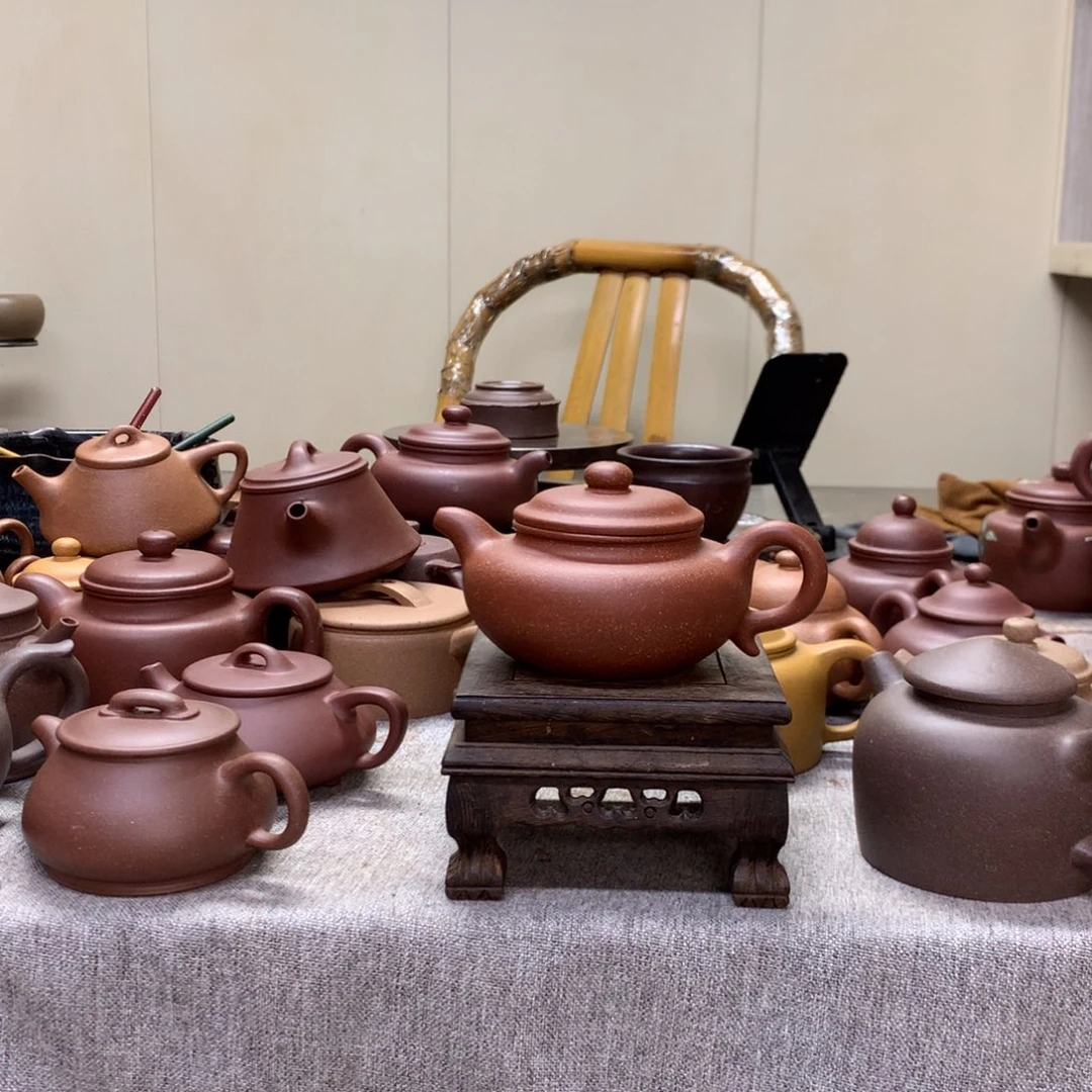 紫泥茶壶红降坡仿古230 C半手工制作