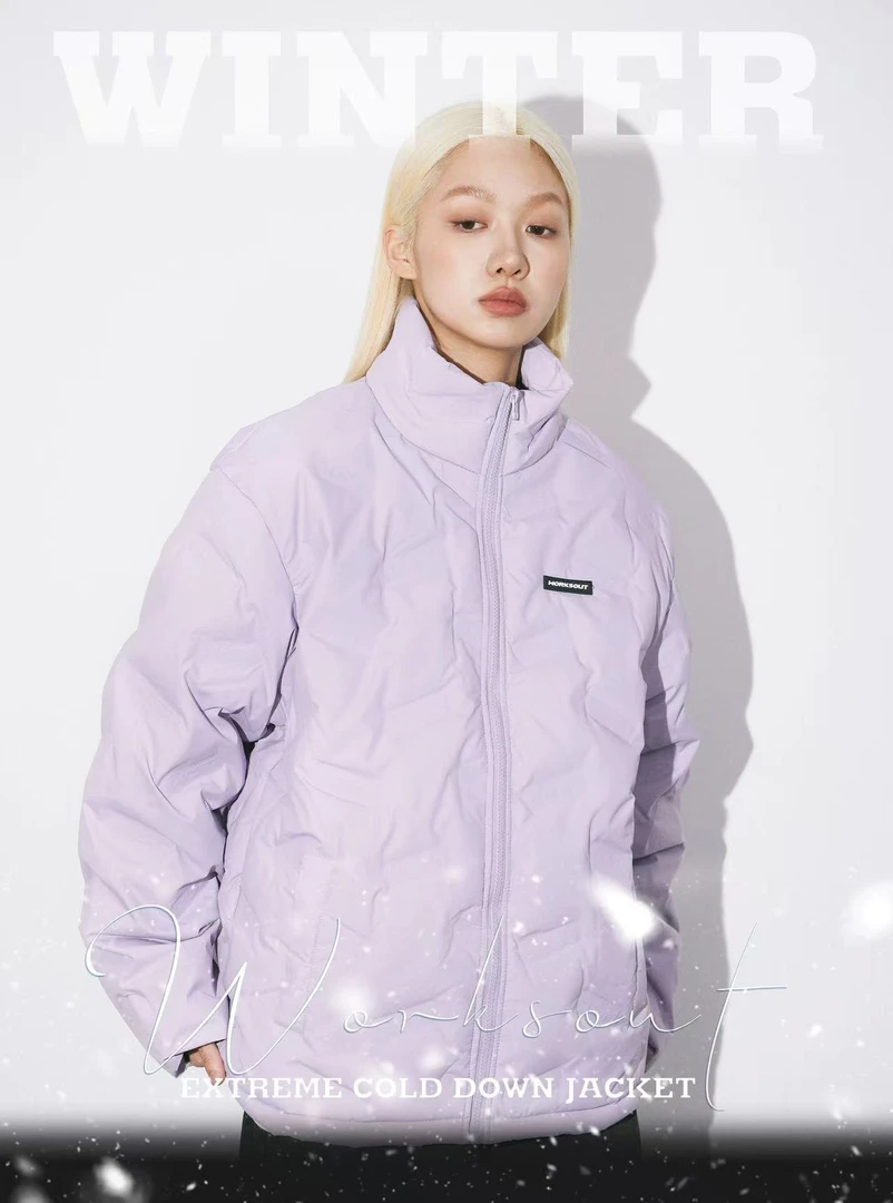 A23-3紫色“小黑标”棉服外套