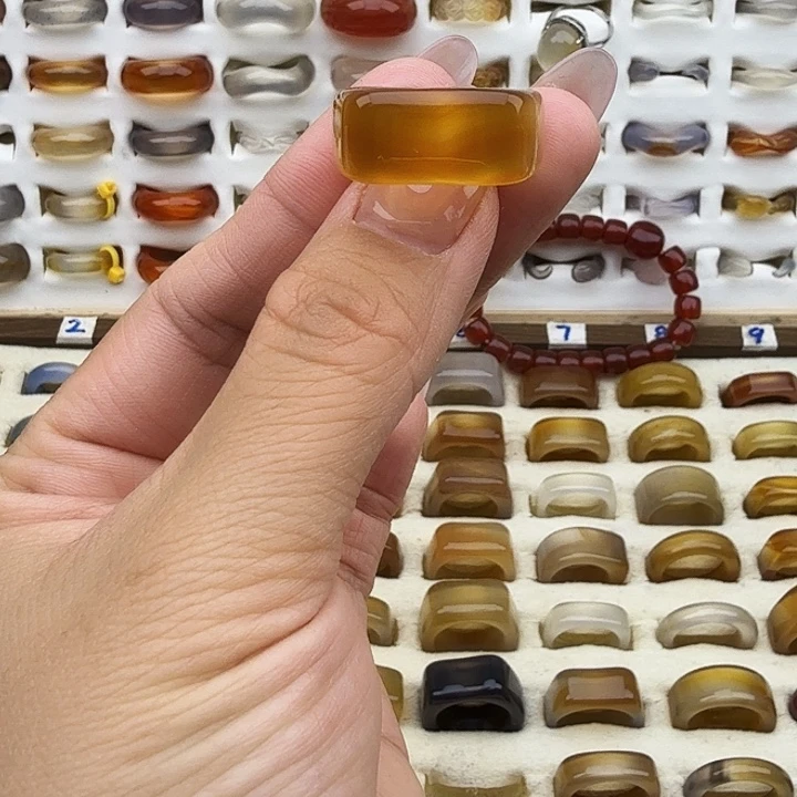 玛瑙/玉髓未镶嵌戒圈20圈福利