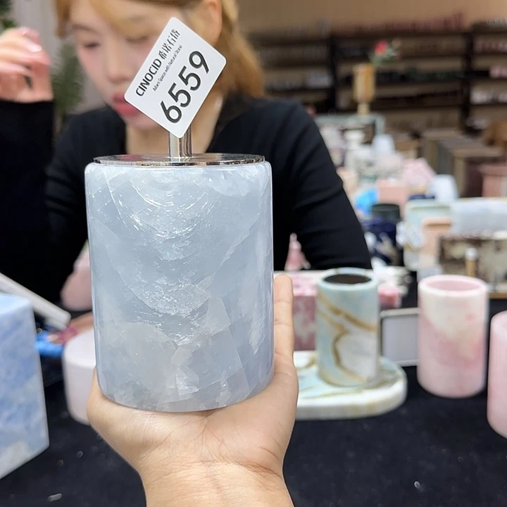 6559冰川蓝棉签罐