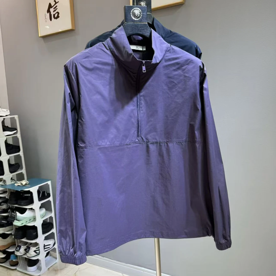 北家同款 山系立领男春秋薄款防风宽松休闲半拉链卫衣外套5601