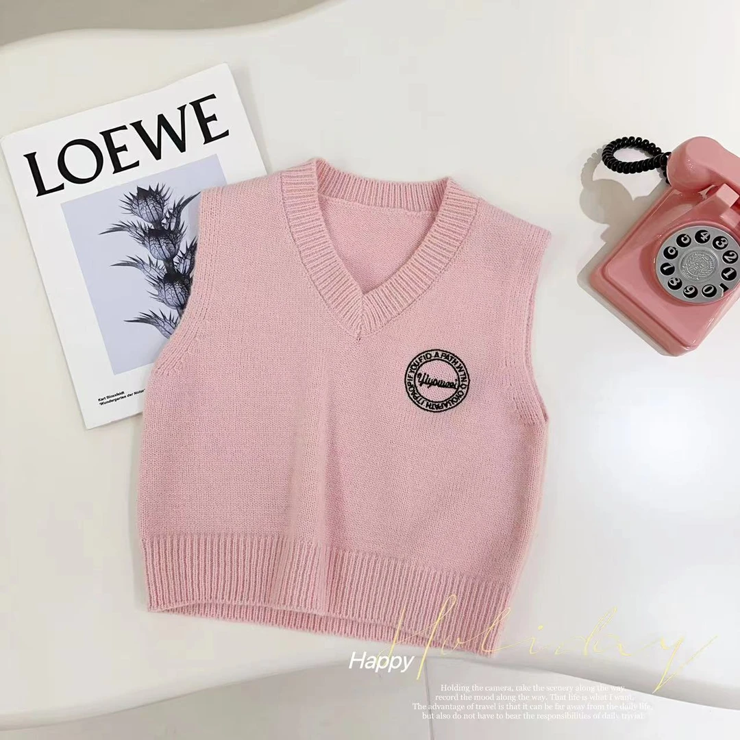 【学院徽章】汤圆家童装2025春季新款韩系学院风百搭马甲 YA-898