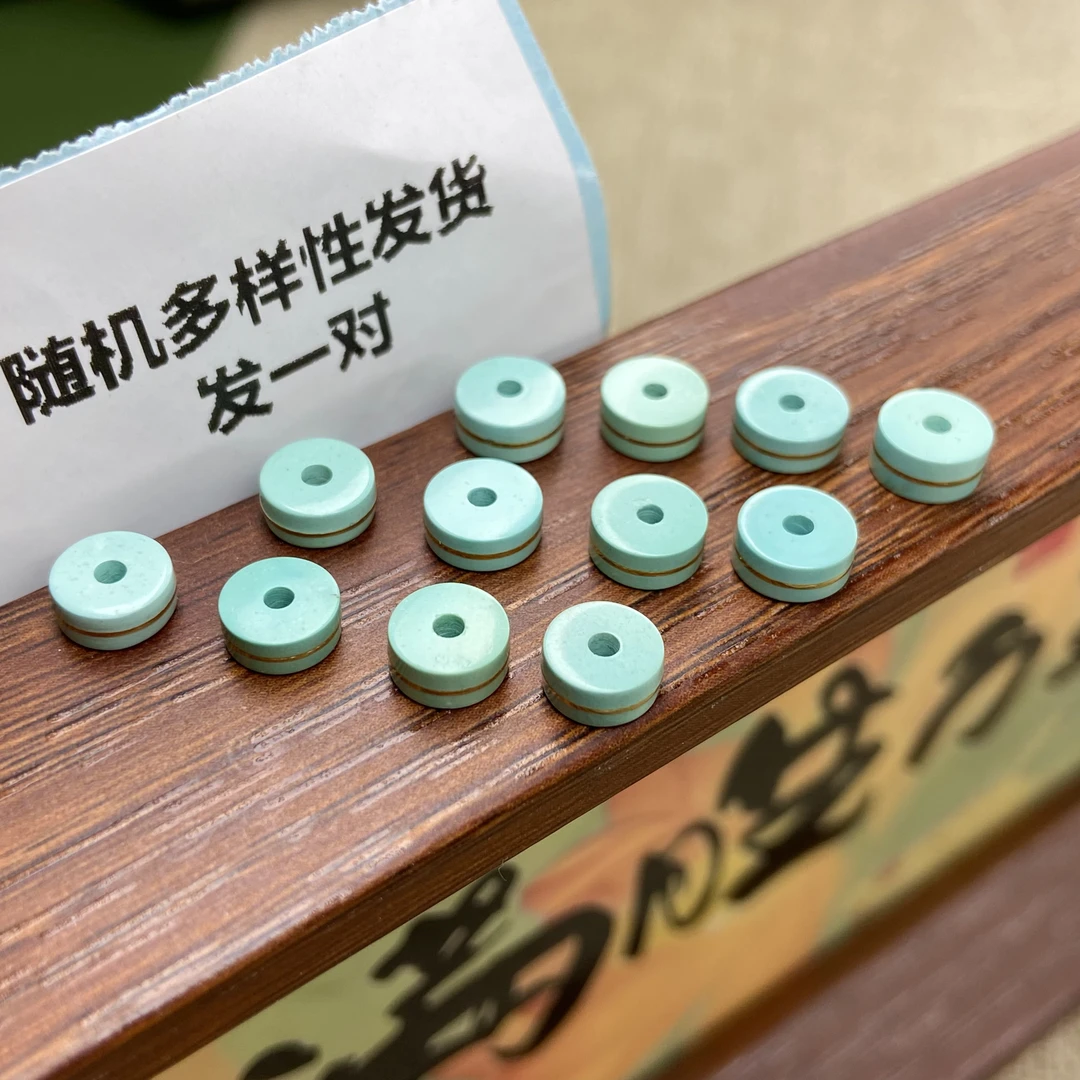 玉小满原矿绿松石搓金直切隔片6+（随机发货一对）