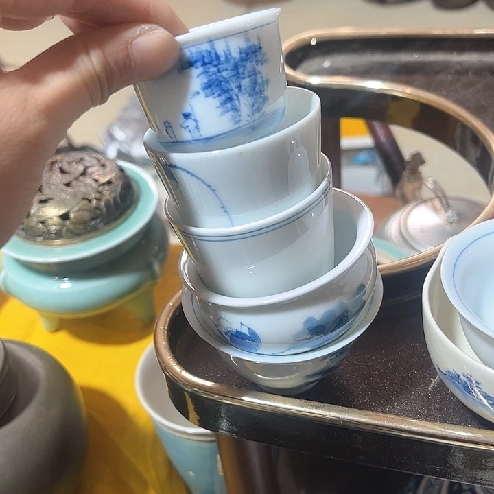 蜜安罐瓷香炉锡茶则