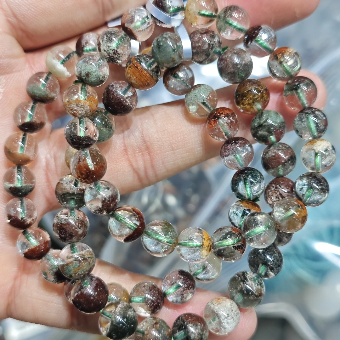 【书记甄选】天然四季幽灵单圈手链 多样性发一件 约8mm XL1899