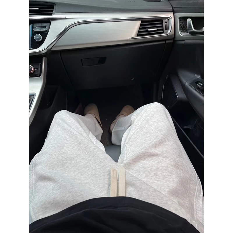 重磅百搭阔腿卫裤男款夏季潮牌褶皱运动裤子高街春秋拖地休闲长裤