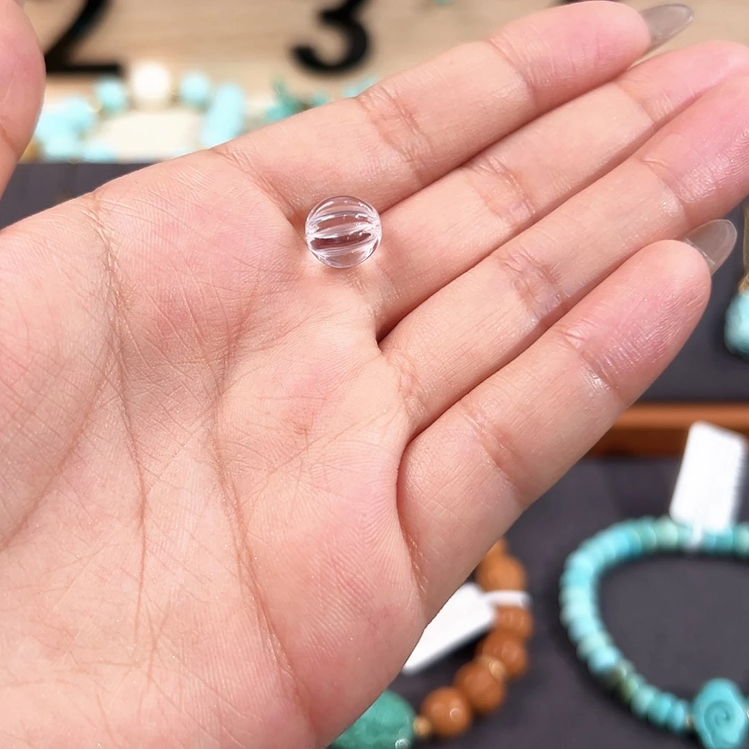 水晶珠宝半成品未镶嵌10mm水晶南瓜珠