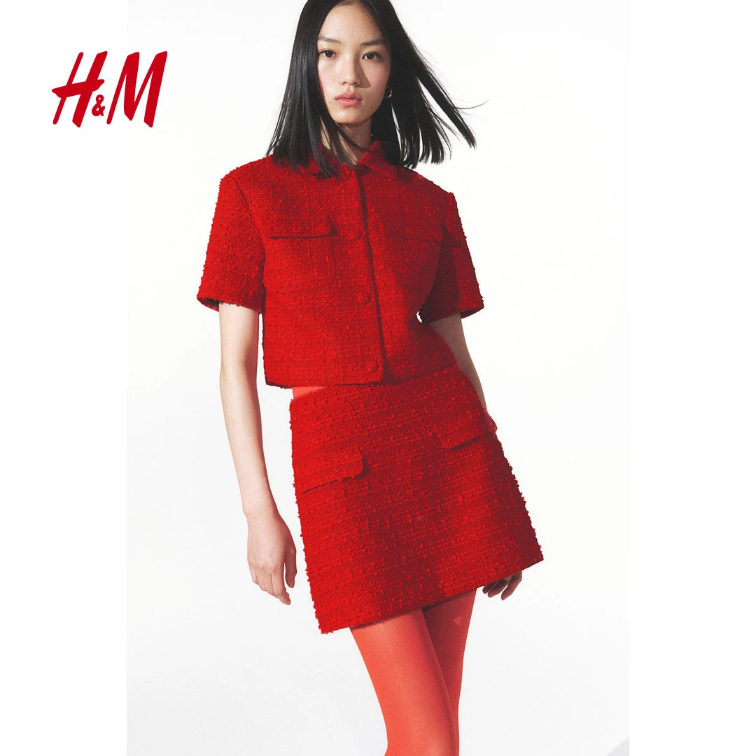 【2025新年系列】HM女装春新款财阀千金气质小香风开衫外套1271055