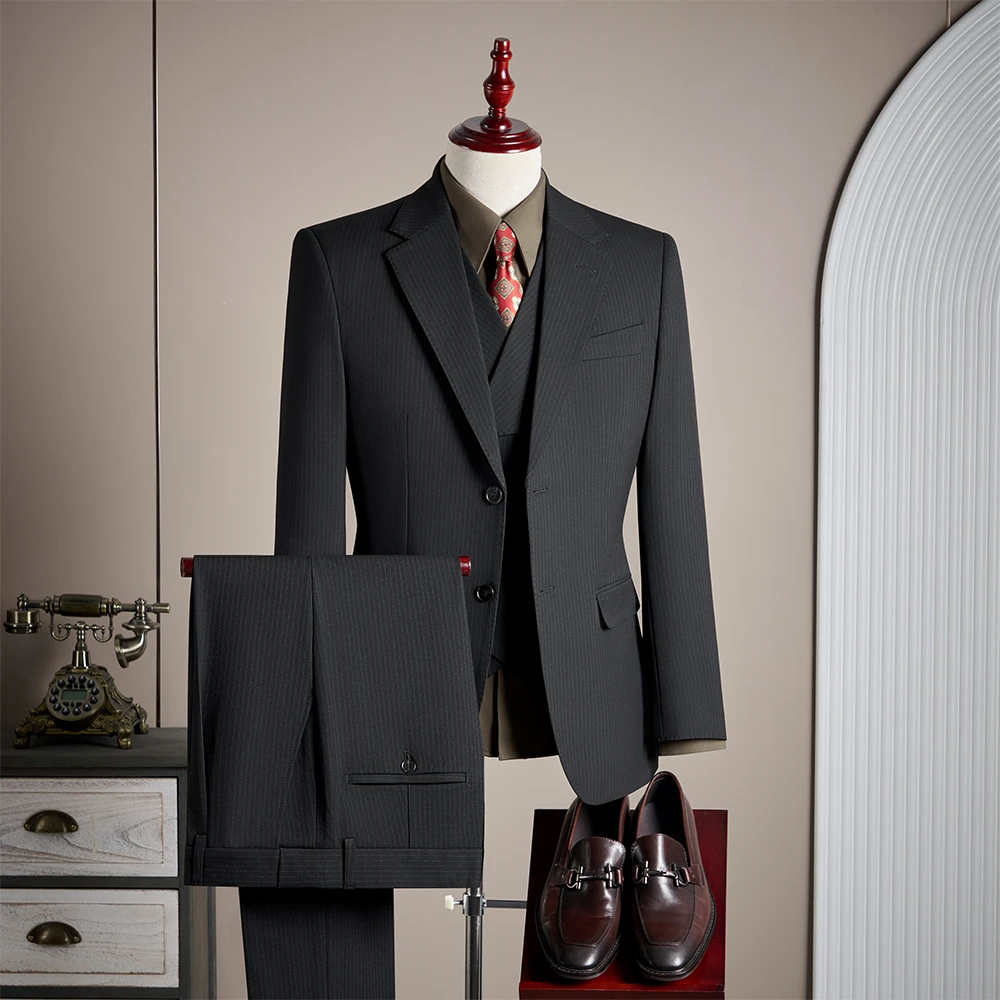 西服套装男士韩版修身2025新款西装休闲裤百搭时尚高档新郎礼服男