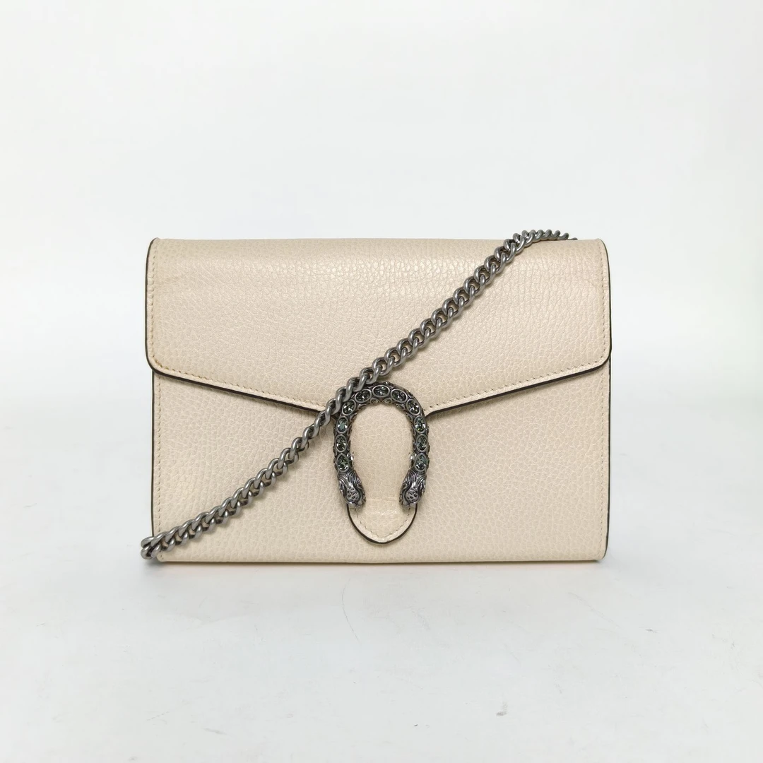 95新 GUCCI/古驰 小花Jerry活动酒神 Woc 钻扣 米白色 钻扣