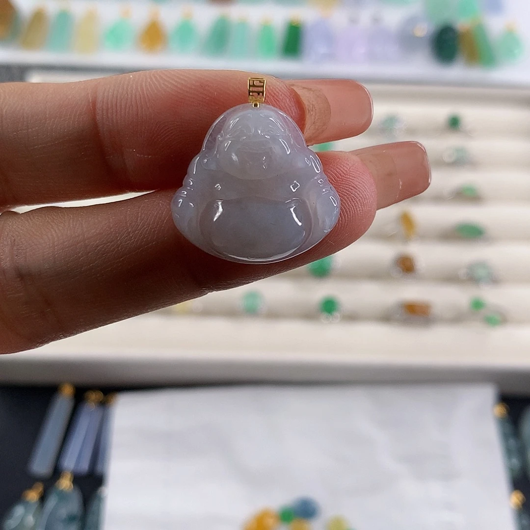 翡翠未镶嵌颈饰缅甸天然A货翡翠 佛公