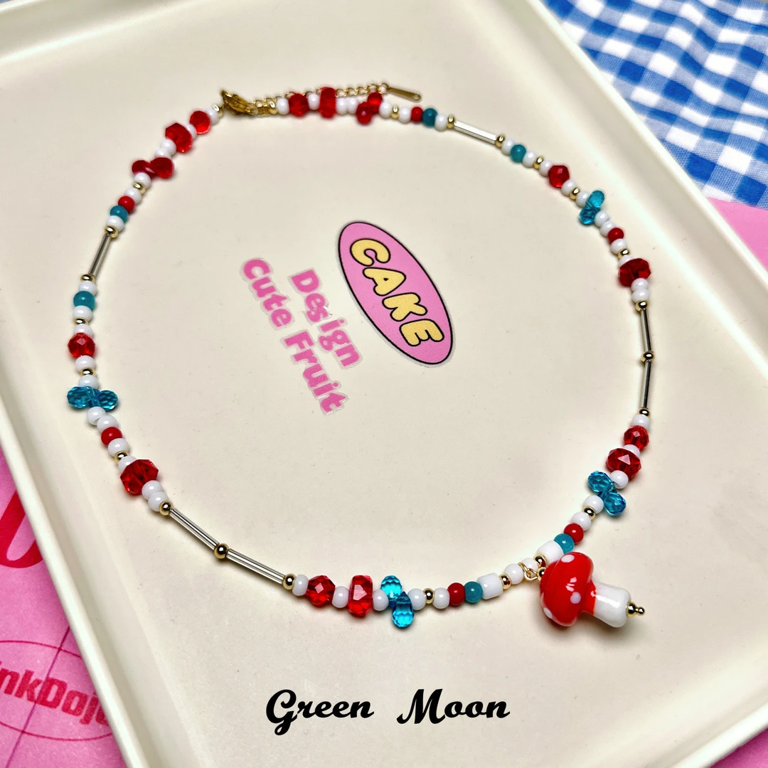 非金属仿水晶项链 【所思漫画】甜酷辣妹原创精致优雅项链C226