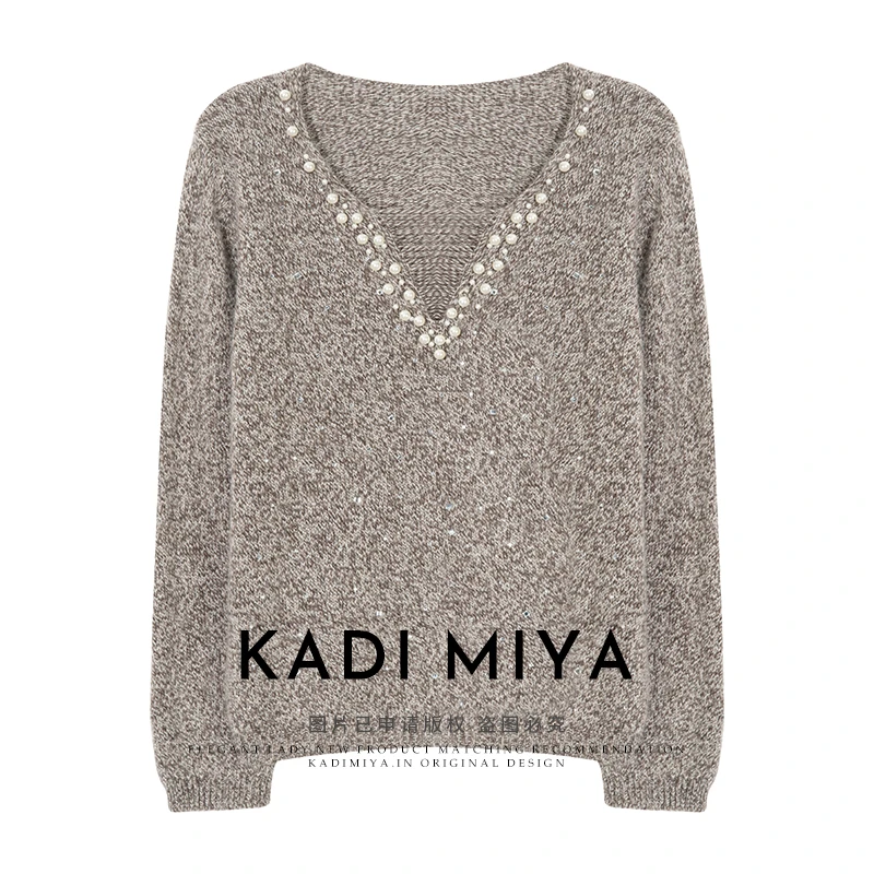 KADIMIYA【千金白月光】法式氛围感绵羊毛/兔毛宽松针织衫毛衣上衣