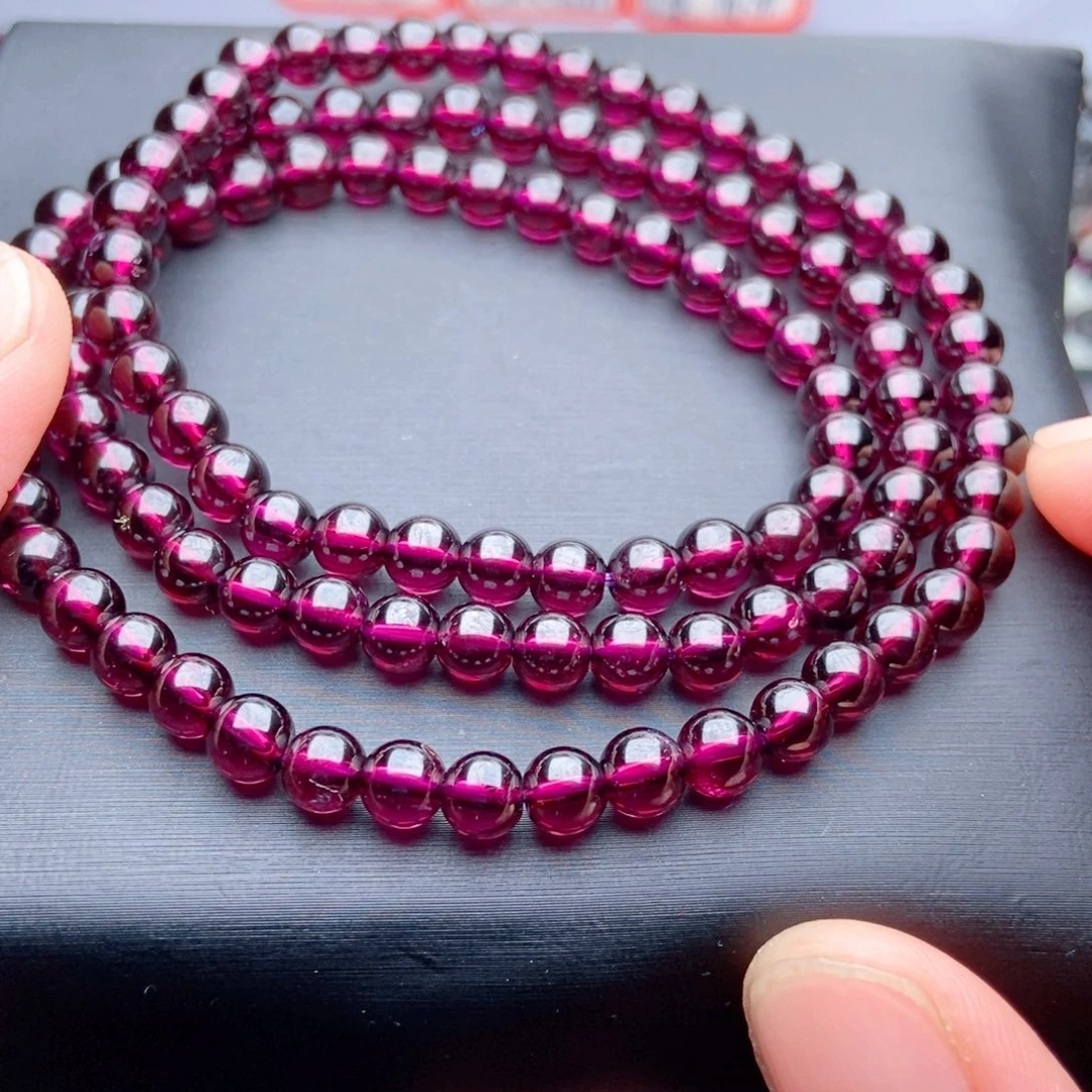 石榴石手链未镶嵌天然5.6紫色清仓大露