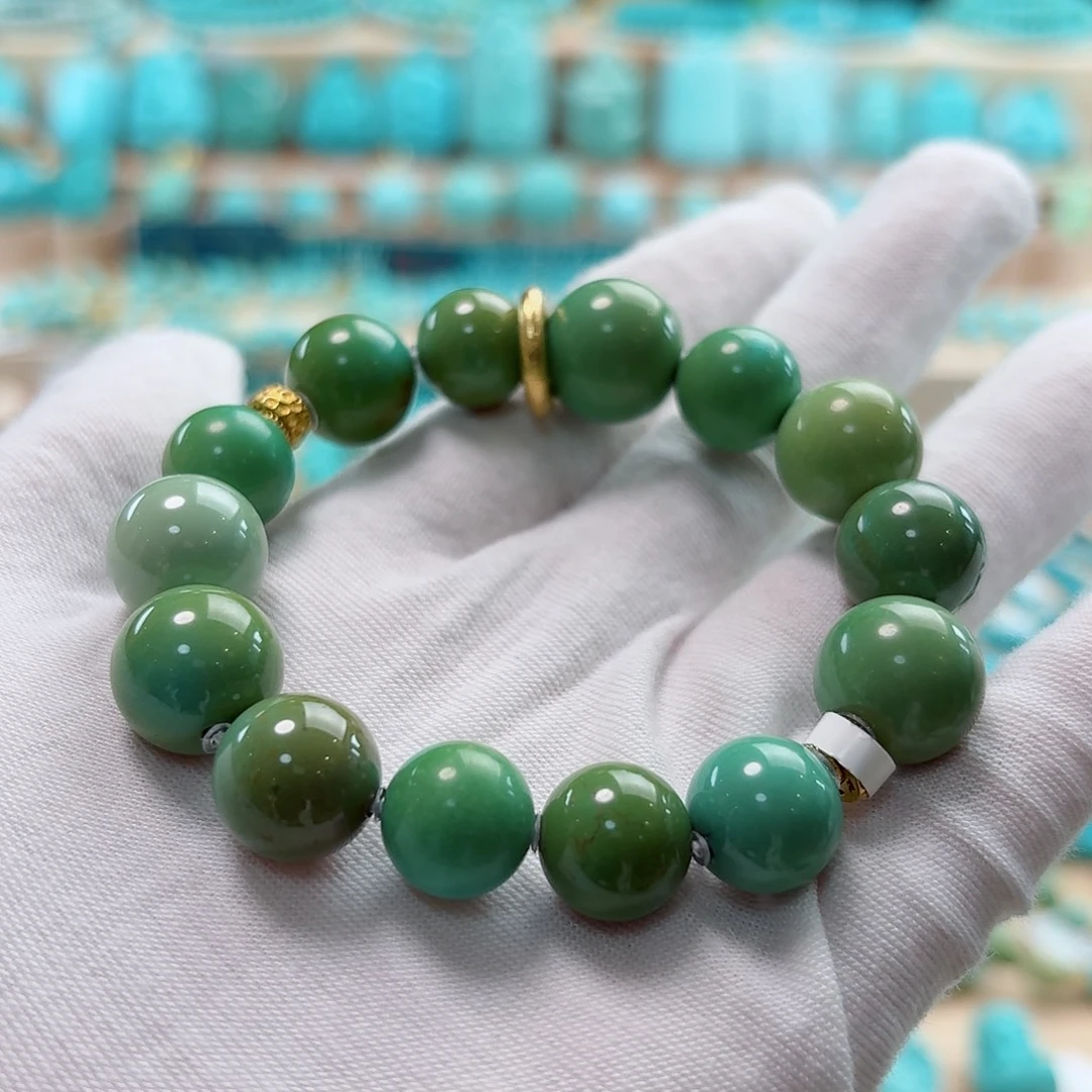 绿松石18K金镶嵌珠宝奇石