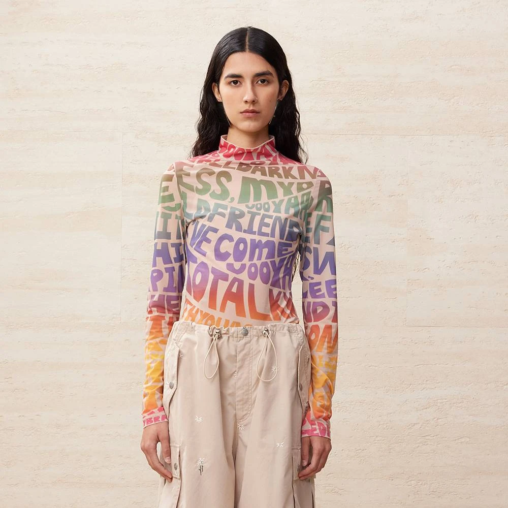 UOOYAA/乌丫「City Hunter」系列彩色字母印花打底衫UY24172B206142