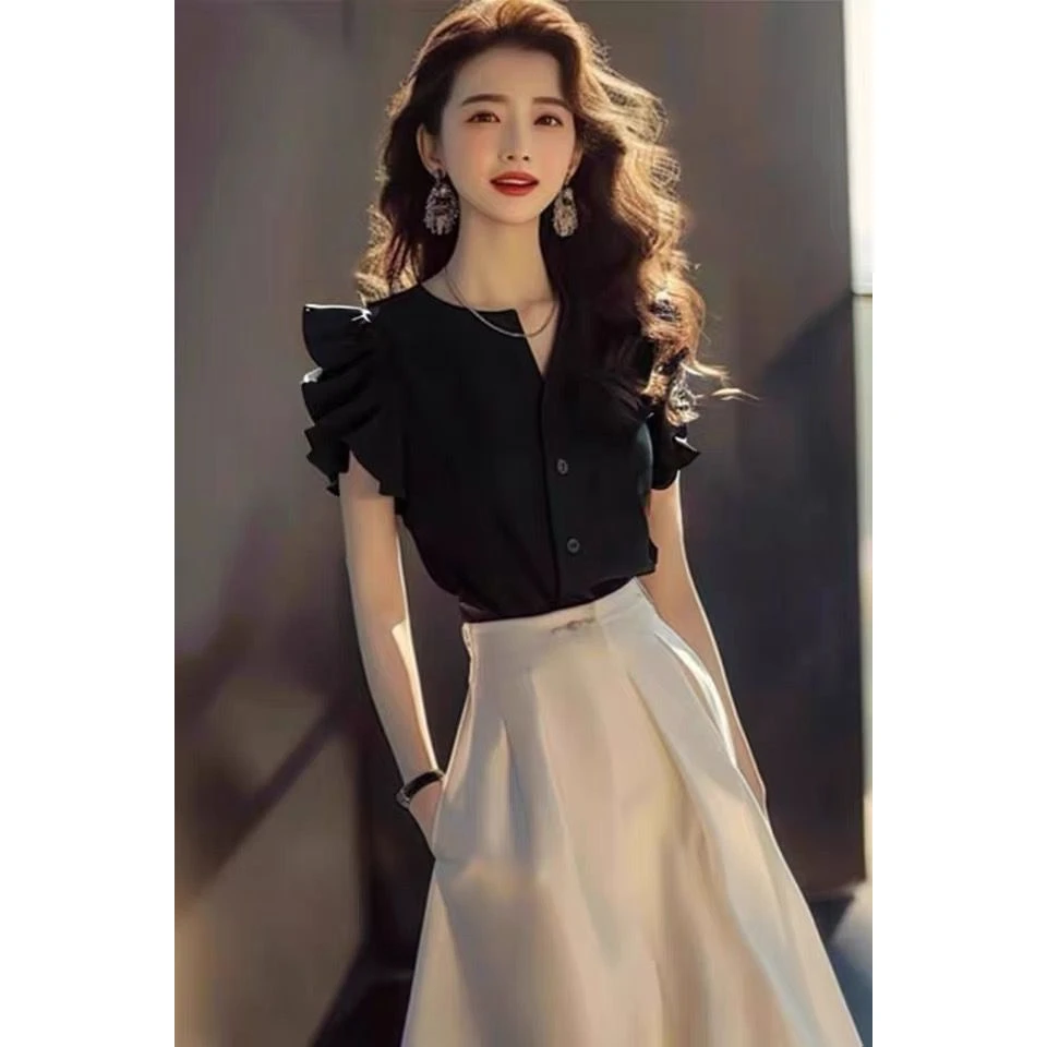 【1464人收藏】今年流行漂亮套装裙女2024新款夏季轻奢高级感气质黑