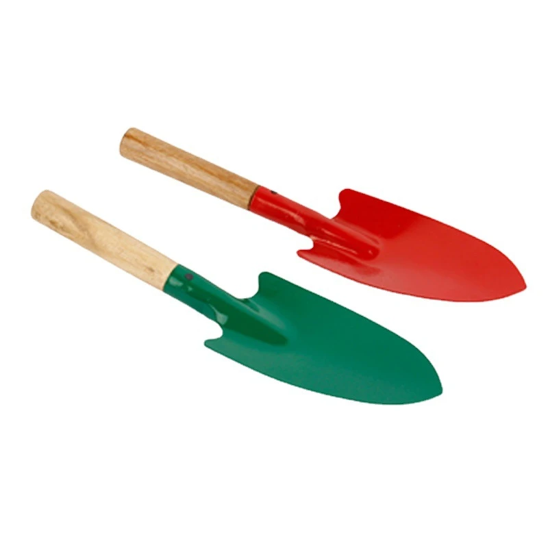 儿童园艺花铲 小型彩色除草翻土木柄铁木把 花铲