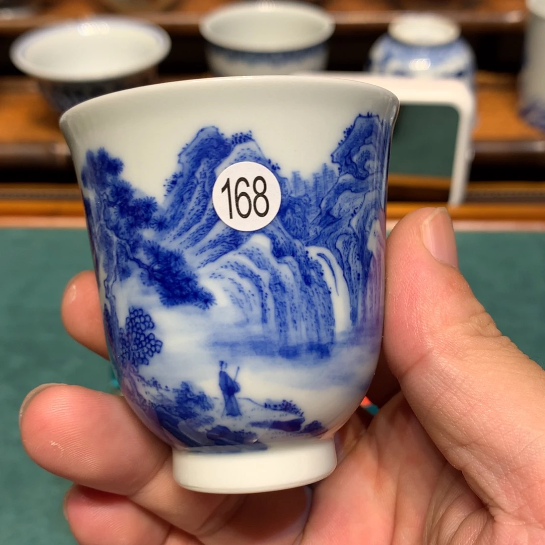 平***人168青花山水主人杯fl123