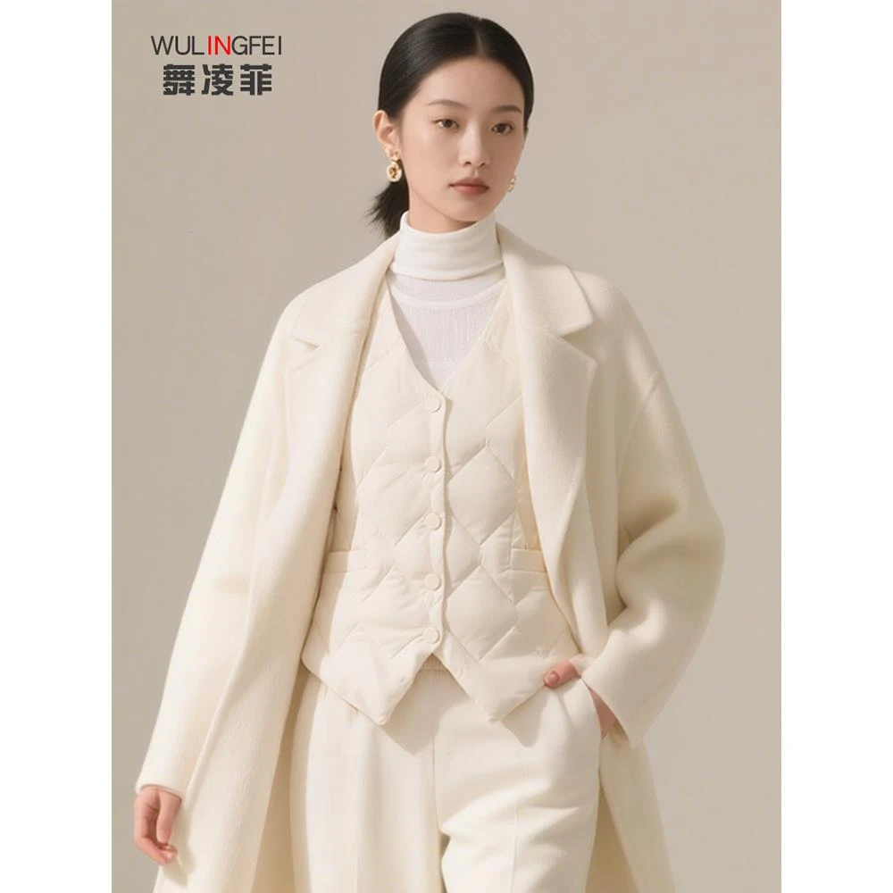 商场撤柜绒服内胆女修身轻薄保暖背心大衣内搭打底V领坎肩马甲内