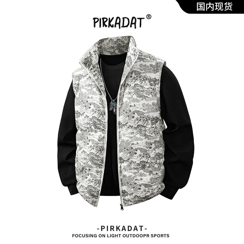 Pirkadat宽松时尚马甲秋冬季新款棉服潮流百搭上衣保暖防风外套男