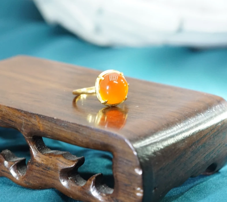 s925南红冰红戒指 AN010905