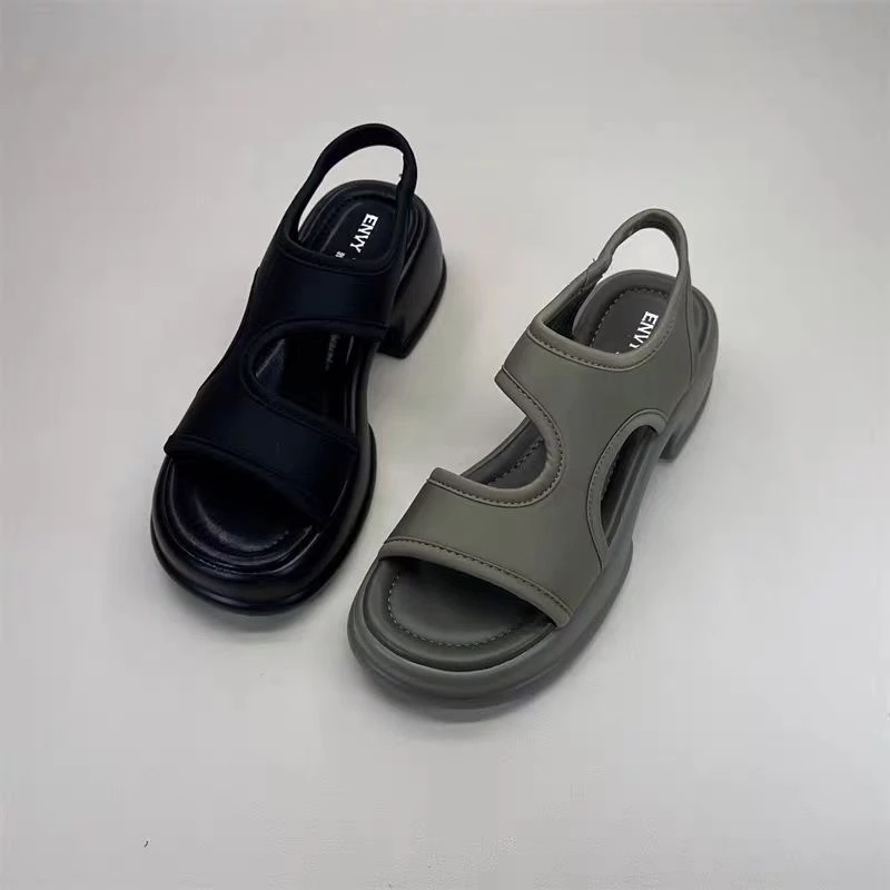 纯色厚底女休闲时装凉鞋简约网红舒适甜辣风1323C