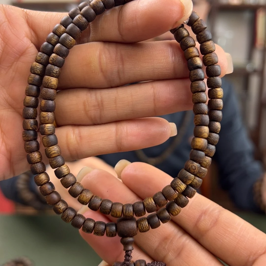 沉香手串海南老白棋鼓珠卡5/7g锁骨链多样性发一