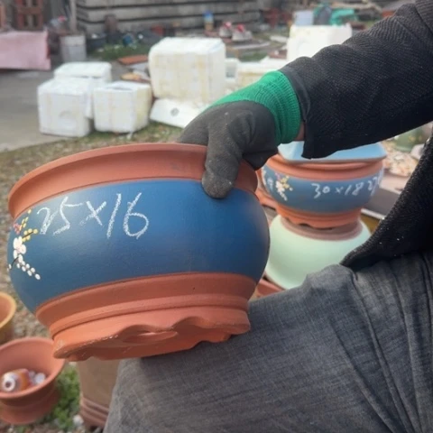 红陶紫砂花盆盆景盆栽