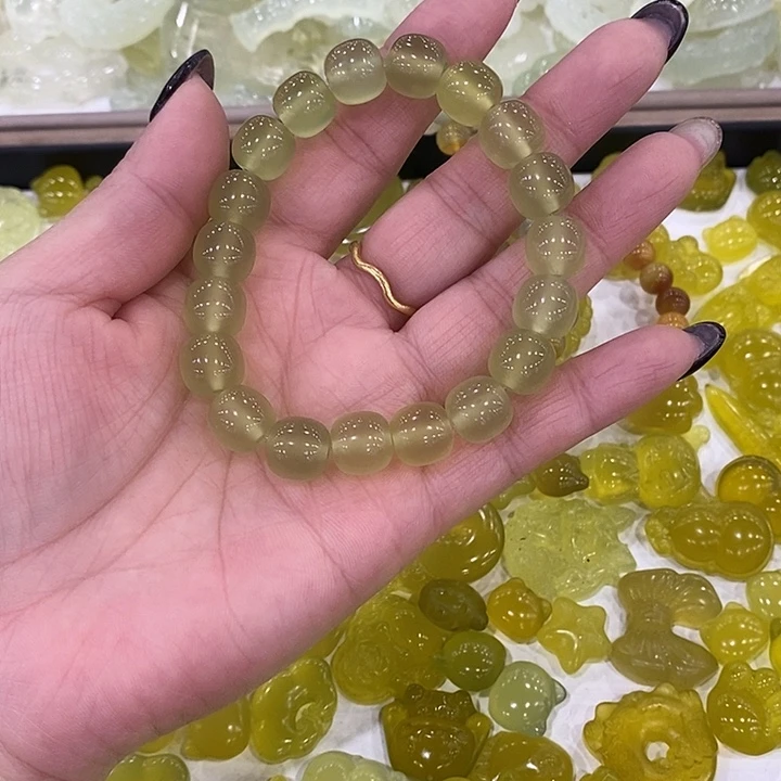 蛇纹石玉合金颈饰