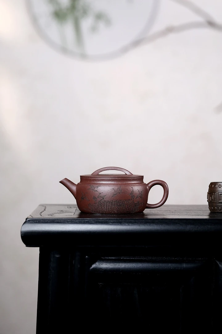 汉瓦150毫升原矿深井紫泥高温宜兴紫砂壶