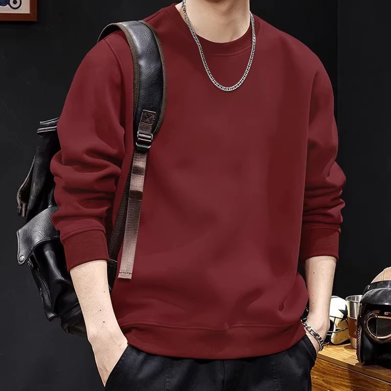 仓石一树男士圆领秋冬季宽松本命年红色内搭衣服高级感长袖卫衣潮