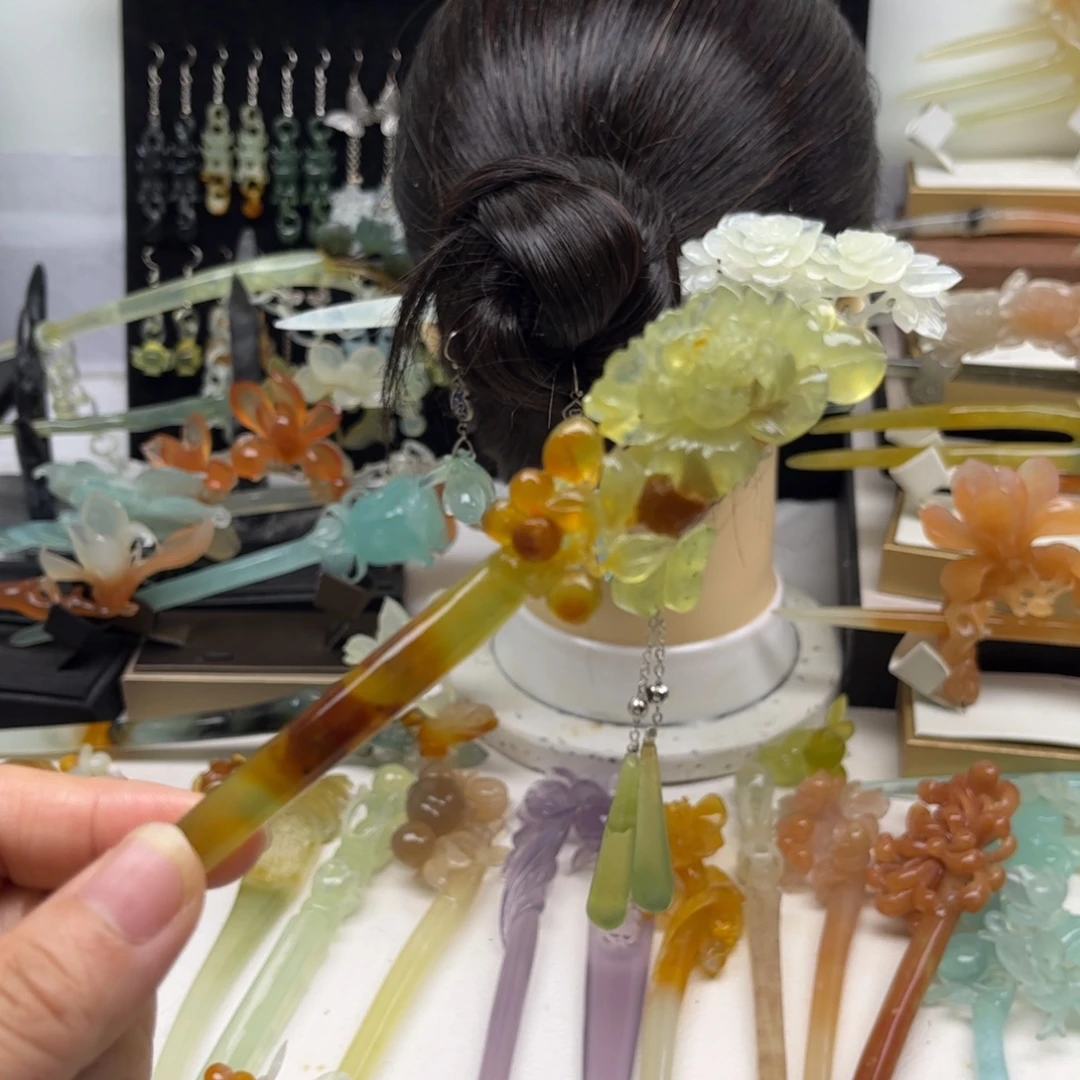 蛇纹石玉合金发簪