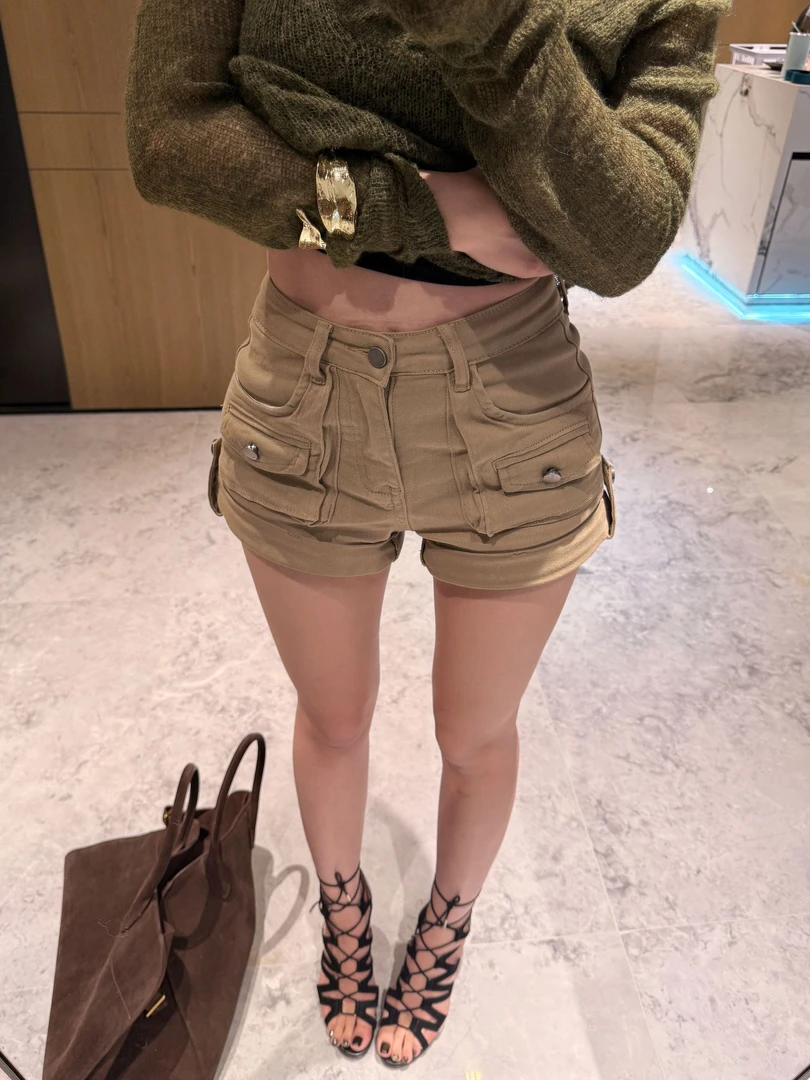PickRui睿哥 卡其永不过时 口袋工装风短裤