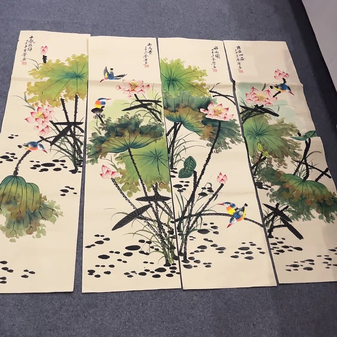 国画D国画单幅任发四条屏