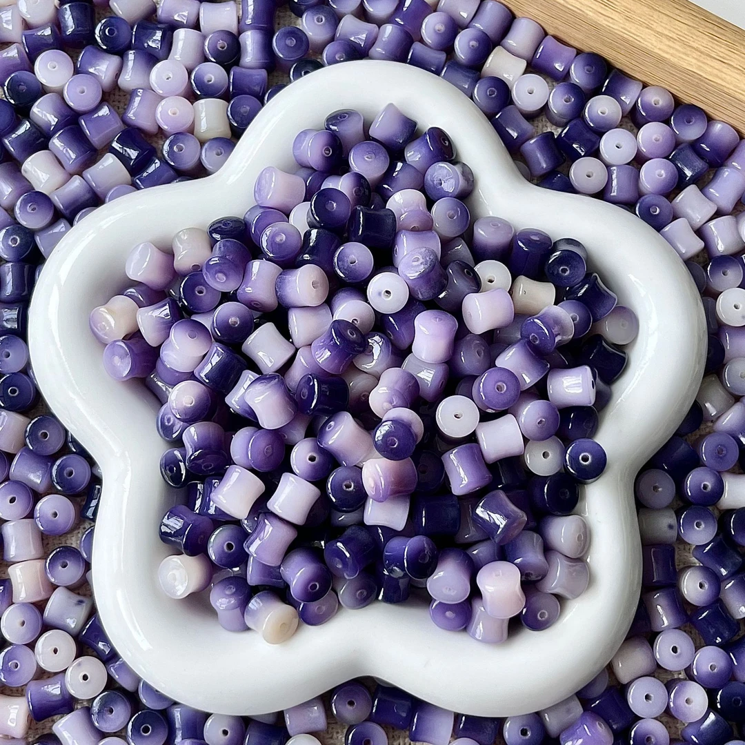 多宝菩提散珠手工diy雕刻六字箴言竹节散籽50枚装