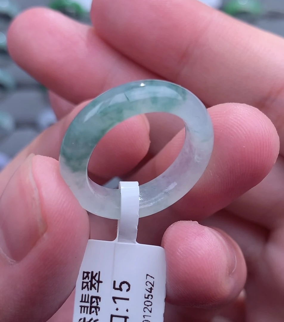 天然缅甸A货翡翠戒指15圈口05247