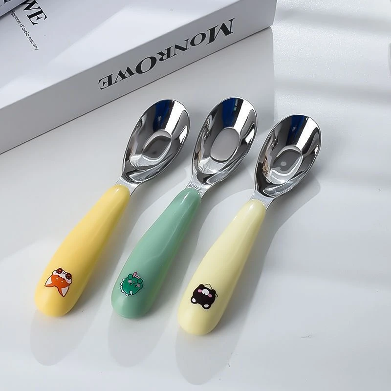 不锈钢宝宝元宝勺儿童辅食勺幼儿园家用便携带【不带收纳盒】