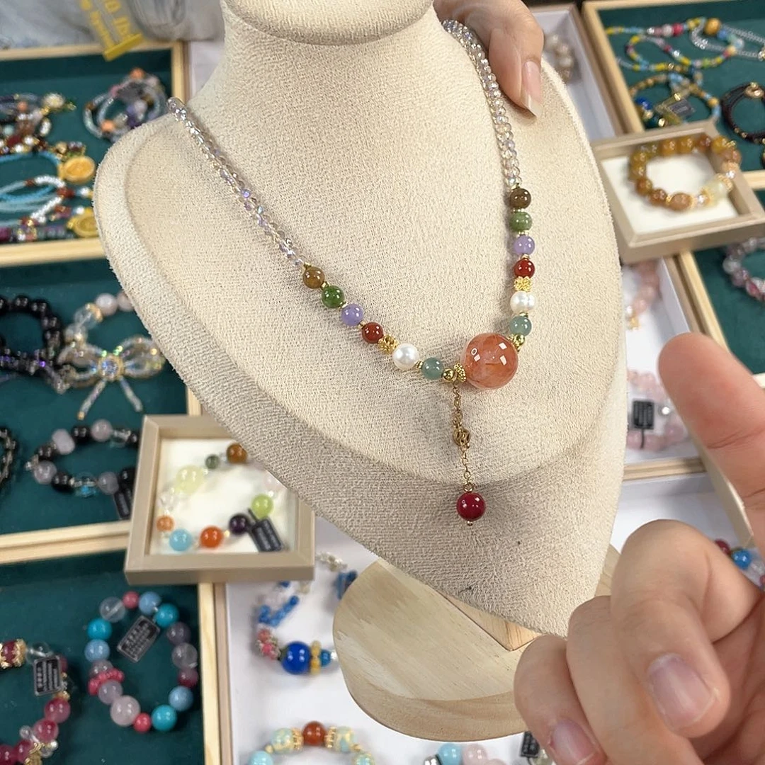 水晶手链银S925镀金镶嵌