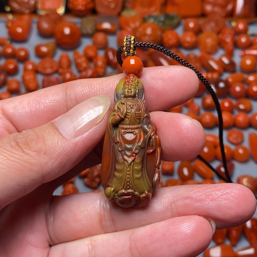 南红玛瑙未镶嵌包酱料精工七彩观音