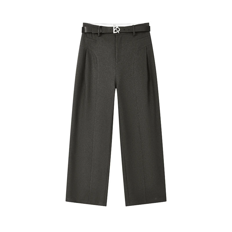 【达人专属】高级感廓形高腰休闲裤W5603