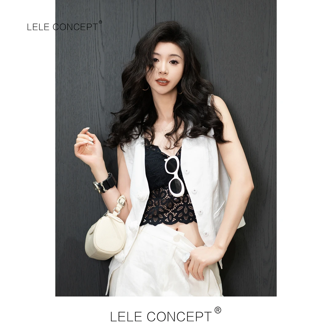 LELE CONCEPT|【如一】时尚洋气设计款立体花朵马甲S0997